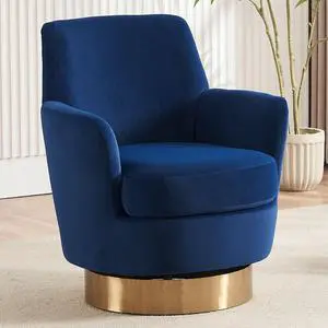Swivel Barrel Chair,Modern Velvet Upholstered Round Swivel Accent Chairs with Tall Backrest,360 Degree Sofa Chair Armchair for Living Room,(Navy Blue*1PCS) Swivel Barrel Chair,Modern Velvet Upholstered Round Swivel Accent Chairs with Tall Backrest,360 Degree Sofa Chair Armchair for Living Room,(Navy Blue*1PCS)