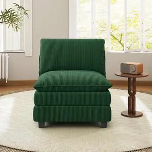 37" Single Sofa Seat,Comfy Cloud Couch Sectional Sofa, Corduroy Sleeper Deep Seat Sofas for Living Room,Bedroom and Apartment,Green 37" Single Sofa Seat,Comfy Cloud Couch Sectional Sofa, Corduroy Sleeper Deep Seat Sofas for Living Room,Bedroom and Apartment,Green