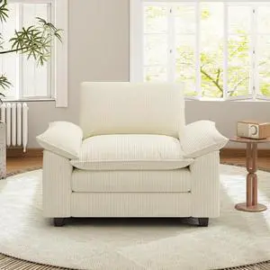 49" Single Sofa Seat,Comfy Cloud Couch Sectional Sofa, Corduroy Sleeper Deep Seat Sofas for Living Room,Bedroom and Apartment,Beige 49" Single Sofa Seat,Comfy Cloud Couch Sectional Sofa, Corduroy Sleeper Deep Seat Sofas for Living Room,Bedroom and Apartment,Beige