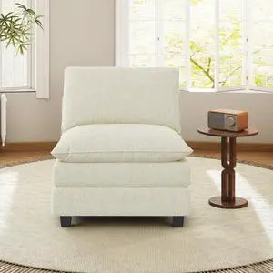 37" Single Sofa Seat,Comfy Cloud Couch Sectional Sofa, Chenille Sleeper Deep Seat Sofas for Living Room,Bedroom and Apartment,Beige 37" Single Sofa Seat,Comfy Cloud Couch Sectional Sofa, Chenille Sleeper Deep Seat Sofas for Living Room,Bedroom and Apartment,Beige