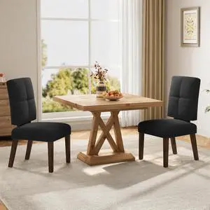 Wooden Dining Chairs Set of 2, Dining Room Chairs with Wood Legs, Cloud-Like Cushion & Reinforcement Structure Design for Kitchen/Living Room/Restaurant, Easy Assembly Wooden Dining Chairs Set of 2, Dining Room Chairs with Wood Legs, Cloud-Like Cushion & Reinforcement Structure Design for Kitchen/Living Room/Restaurant, Easy Assembly