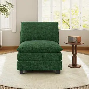 37" Single Sofa Seat,Comfy Cloud Couch Sectional Sofa, Chenille Sleeper Deep Seat Sofas for Living Room,Bedroom and Apartment,Green 37" Single Sofa Seat,Comfy Cloud Couch Sectional Sofa, Chenille Sleeper Deep Seat Sofas for Living Room,Bedroom and Apartment,Green