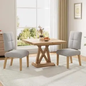 Wooden Dining Chairs Set of 2, Dining Room Chairs with Wood Legs, Cloud-Like Cushion & Reinforcement Structure Design for Kitchen/Living Room/Restaurant, Easy Assembly Wooden Dining Chairs Set of 2, Dining Room Chairs with Wood Legs, Cloud-Like Cushion & Reinforcement Structure Design for Kitchen/Living Room/Restaurant, Easy Assembly