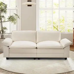 86" Modular Sectional Sofa,Comfy Cloud Couch Sectional Sofa,Loveseat Chenille Sleeper Deep Seat Sofas for Living Room,Bedroom and Apartment,Beige 86" Modular Sectional Sofa,Comfy Cloud Couch Sectional Sofa,Loveseat Chenille Sleeper Deep Seat Sofas for Living Room,Bedroom and Apartment,Beige