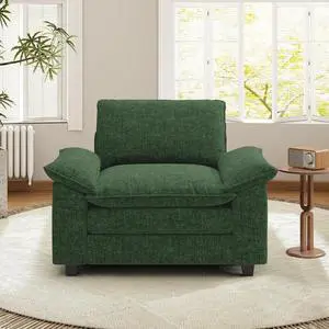 49" Single Sofa Seat,Comfy Cloud Couch Sectional Sofa, Chenille Sleeper Deep Seat Sofas for Living Room,Bedroom and Apartment,Green 49" Single Sofa Seat,Comfy Cloud Couch Sectional Sofa, Chenille Sleeper Deep Seat Sofas for Living Room,Bedroom and Apartment,Green