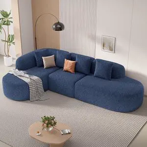 114 Inch Boneless Couches for Living Room,Modern Modular Sectional Sofa with Chaise,L-Shape Cloud Sectional Couch,No Assembly Required,Dark Blue 114 Inch Boneless Couches for Living Room,Modern Modular Sectional Sofa with Chaise,L-Shape Cloud Sectional Couch,No Assembly Required,Dark Blue