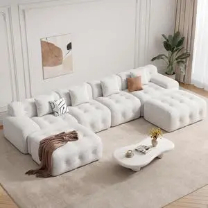 143" Modern Boneless Couches for Living Room, U Shaped Cloud Couch Sectional, Chenille Convertible Modular Sofa Set, No Assembly Required, Beige 1 PCS 143" Modern Boneless Couches for Living Room, U Shaped Cloud Couch Sectional, Chenille Convertible Modular Sofa Set, No Assembly Required, Beige 1 PCS
