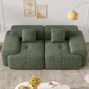 85" Cloud Loveseat Sofa in a Box, Modern Small Couch No Assembly Required, Comfy Deep Seat Boneless Couches for Living Room, Bedroom, Apartment, Green 1 PCS 85" Cloud Loveseat Sofa in a Box, Modern Small Couch No Assembly Required, Comfy Deep Seat Boneless Couches for Living Room, Bedroom, Apartment, Green 1 PCS