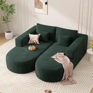 Modular Sectional Sofa Bed,Convertible Cloud Couches for Living Room,2 Chaise Corduroy Boneless Couch Sleeper Sofa Set,Oversized Chaise Lounge Chair for Bedroom,No Assembly Required,Green 1PCS Modular Sectional Sofa Bed,Convertible Cloud Couches for Living Room,2 Chaise Corduroy Boneless Couch Sleeper Sofa Set,Oversized Chaise Lounge Chair for Bedroom,No Assembly Required,Green 1PCS