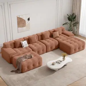 143" Modern Boneless Couches for Living Room, U Shaped Cloud Couch Sectional, Chenille Convertible Modular Sofa Set, No Assembly Required, Khaki 1 PCS 143" Modern Boneless Couches for Living Room, U Shaped Cloud Couch Sectional, Chenille Convertible Modular Sofa Set, No Assembly Required, Khaki 1 PCS
