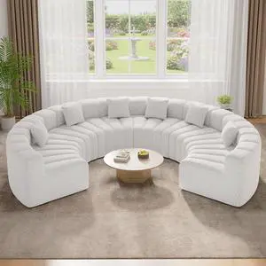 Oversized Curved Cloud Couch, 6 Seater Modern Modular Sectional Sofa, Convertible Boneless Couches for Living Room, No Assembly Required, White 1 PCS Oversized Curved Cloud Couch, 6 Seater Modern Modular Sectional Sofa, Convertible Boneless Couches for Living Room, No Assembly Required, White 1 PCS