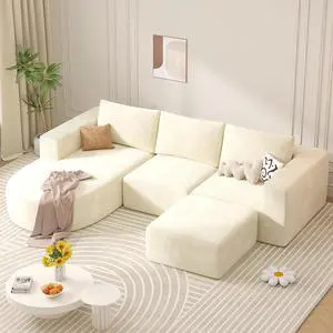 U-Shaped Boneless Couches for Living Room with Chaise,104" Modular Sectional Sofa with Convertible Ottoman,Cozy Cloud Couch with U-Shaped,Sponge Compression Sofas in a Box U-Shaped Boneless Couches for Living Room with Chaise,104" Modular Sectional Sofa with Convertible Ottoman,Cozy Cloud Couch with U-Shaped,Sponge Compression Sofas in a Box