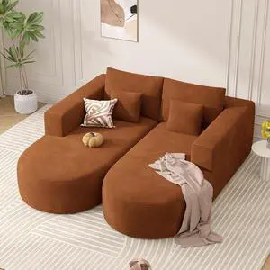 Modular Sectional Sofa Bed,Convertible Cloud Couches for Living Room,2 Chaise Corduroy Boneless Couch Sleeper Sofa Set,Oversized Chaise Lounge Chair for Bedroom,No Assembly Required,Brown 1PCS Modular Sectional Sofa Bed,Convertible Cloud Couches for Living Room,2 Chaise Corduroy Boneless Couch Sleeper Sofa Set,Oversized Chaise Lounge Chair for Bedroom,No Assembly Required,Brown 1PCS