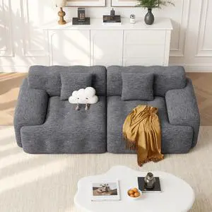 83" Boneless Loveseat Sofa in a Box, Modern Small Couch No Assembly Required, Comfy Deep Seat Cloud Couches for Living Room, Bedroom, Apartment, Dark Grey 1 PCS 83" Boneless Loveseat Sofa in a Box, Modern Small Couch No Assembly Required, Comfy Deep Seat Cloud Couches for Living Room, Bedroom, Apartment, Dark Grey 1 PCS