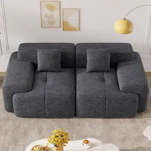 85" Cloud Loveseat Sofa in a Box, Modern Small Couch No Assembly Required, Comfy Deep Seat Boneless Couches for Living Room, Bedroom, Apartment, Grey-Black 1 PCS 85" Cloud Loveseat Sofa in a Box, Modern Small Couch No Assembly Required, Comfy Deep Seat Boneless Couches for Living Room, Bedroom, Apartment, Grey-Black 1 PCS