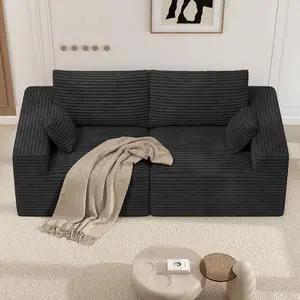 81" Cloud Loveseat Sofa in a Box, No Assembly Required Comfy Deep Seat Boneless Couch, Modern Small Couches for Living Room, Bedroom, Apartment, Black 1 PCS 81" Cloud Loveseat Sofa in a Box, No Assembly Required Comfy Deep Seat Boneless Couch, Modern Small Couches for Living Room, Bedroom, Apartment, Black 1 PCS