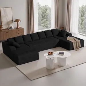 131'' Large Sectional Couches with Chaise, U Shaped Cloud Sofa, No Assembly Required Deep Seat Modular Lounge Bed for Living Room 1PCS, Bedroom 131'' Large Sectional Couches with Chaise, U Shaped Cloud Sofa, No Assembly Required Deep Seat Modular Lounge Bed for Living Room 1PCS, Bedroom
