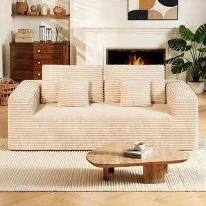 80'' Modern Cloud Loveseat Sofa, No Assembly Required Deep Seat Comfy Small Couches Includes 2 pcs Pillows for Living Room, Bedroom, Apartment(Khaki) 80'' Modern Cloud Loveseat Sofa, No Assembly Required Deep Seat Comfy Small Couches Includes 2 pcs Pillows for Living Room, Bedroom, Apartment(Khaki)