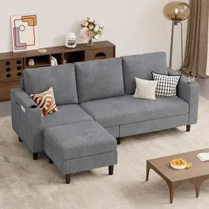 Upholstered Sectional Sofa and Couches, 78'' L Shaped 3-seat Sofa forLiving Room, Apartment,Lounge,Bedroom-Washable Covers Convertible Sofas(Linen Fabric,Light Gary) Upholstered Sectional Sofa and Couches, 78'' L Shaped 3-seat Sofa forLiving Room, Apartment,Lounge,Bedroom-Washable Covers Convertible Sofas(Linen Fabric,Light Gary)