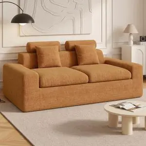 75'' Small Boneless Cloud Loveseat Sofa, No Assembly Required Couches Includes 2 pcs Pillows for Apartment, Living Room, Bedroom(Adjustable Headrest) 75'' Small Boneless Cloud Loveseat Sofa, No Assembly Required Couches Includes 2 pcs Pillows for Apartment, Living Room, Bedroom(Adjustable Headrest)