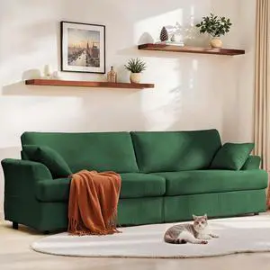 87" Sofa, Comfy Cloud Couch, Upholstered Couch for Living Room, Green 87" Sofa, Comfy Cloud Couch, Upholstered Couch for Living Room, Green