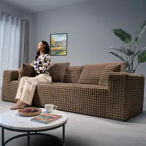 101" Couch for Living Room Furniture Diamond Boneless Sofa with 31-inch Extra Deep Seat, No Assembly, Brown 101" Couch for Living Room Furniture Diamond Boneless Sofa with 31-inch Extra Deep Seat, No Assembly, Brown