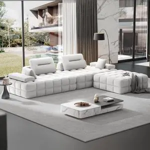 L Shaped Sectional Sofa 132" with Storage Chaise, Modular Sofa Bed & 6 Pillows, Durable Kid-Friendly Chenille Fabric for Living Room and Apartment L Shaped Sectional Sofa 132" with Storage Chaise, Modular Sofa Bed & 6 Pillows, Durable Kid-Friendly Chenille Fabric for Living Room and Apartment