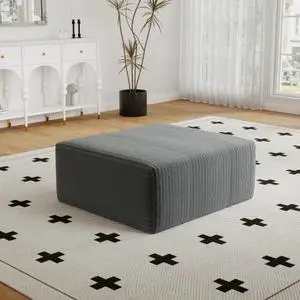 27.5" Ottoman Seat, Corduroy Upholstered Deep Seat, Comfy Cloud Couch with Movable Ottoman, DIY Combination, Plush Corduroy, Dark Grey 27.5" Ottoman Seat, Corduroy Upholstered Deep Seat, Comfy Cloud Couch with Movable Ottoman, DIY Combination, Plush Corduroy, Dark Grey