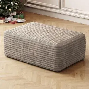 37.4" Ottoman Seat, Corduroy Upholstered Deep Seat, Comfy Cloud Couch with Movable Ottoman, DIY Combination, Plush Corduroy, Camel 37.4" Ottoman Seat, Corduroy Upholstered Deep Seat, Comfy Cloud Couch with Movable Ottoman, DIY Combination, Plush Corduroy, Camel