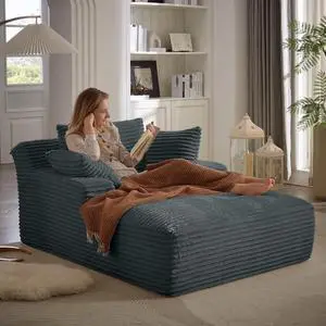 49.2"Oversized Chaise Lounge Chair Indoor,Corduroy Boneless Reading Chair with 3 Pillows,Deep Seat Cloud Sofa Bed,Comfy Modern Sleeper Chairs in Box for Living Room Bedroom,No Assembly(Dark Grey) 49.2"Oversized Chaise Lounge Chair Indoor,Corduroy Boneless Reading Chair with 3 Pillows,Deep Seat Cloud Sofa Bed,Comfy Modern Sleeper Chairs in Box for Living Room Bedroom,No Assembly(Dark Grey)
