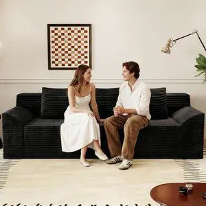 71"Cloud Loveseat Sofa,Modern 2-Seater Boneless Couch with 3 Pillows & Side Pocket,Soft Corduroy Loveseat,Compressed Foam,Deep Seat,No Assembly for Living Room,Bedroom,Apartment(Tilted Armrest,Black) 71"Cloud Loveseat Sofa,Modern 2-Seater Boneless Couch with 3 Pillows & Side Pocket,Soft Corduroy Loveseat,Compressed Foam,Deep Seat,No Assembly for Living Room,Bedroom,Apartment(Tilted Armrest,Black)