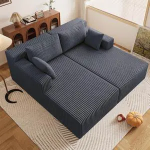 71" Oversized Chaise Lounge Chair,Sectional Double Lounge Chaise with Pillows,Upholstered Corduroy Boneless Lounge Chair,Fluffy Modern Loveseat Sleeper Sofa for Living Room Bedroom(Dark Grey) 71" Oversized Chaise Lounge Chair,Sectional Double Lounge Chaise with Pillows,Upholstered Corduroy Boneless Lounge Chair,Fluffy Modern Loveseat Sleeper Sofa for Living Room Bedroom(Dark Grey)