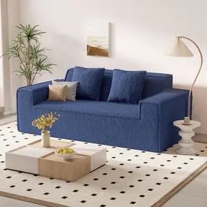 75'' Cloud Loveseat Sofa, No Assembly Required Comfy Deep Seat Teddy Couches 1 pcs for Living Room, Bedroom, Apartment(Teddy Fabric-Blue) 75'' Cloud Loveseat Sofa, No Assembly Required Comfy Deep Seat Teddy Couches 1 pcs for Living Room, Bedroom, Apartment(Teddy Fabric-Blue)