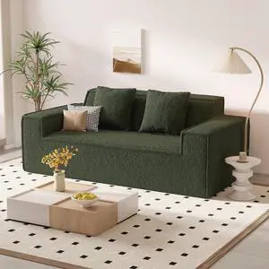 75'' Cloud Loveseat Sofa, No Assembly Required Comfy Deep Seat Couches 1 pcs for Living Room, Bedroom, Apartment(Teddy Fabric-Green) 75'' Cloud Loveseat Sofa, No Assembly Required Comfy Deep Seat Couches 1 pcs for Living Room, Bedroom, Apartment(Teddy Fabric-Green)