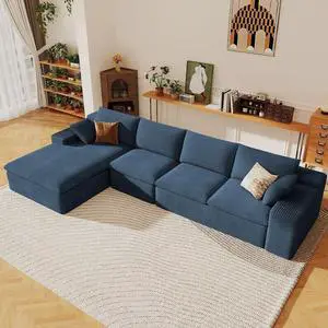 136" Cloud Sectional Couch with L-Shape Chaise, Modern Corduroy Viral Boneless Sofa for Living Room,Memory Foam Couches in a Box with Deep Seat,No Assembly Required (Blue,Left-Facing Chaise) 136" Cloud Sectional Couch with L-Shape Chaise, Modern Corduroy Viral Boneless Sofa for Living Room,Memory Foam Couches in a Box with Deep Seat,No Assembly Required (Blue,Left-Facing Chaise)