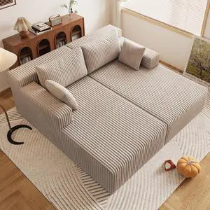 71"Oversized Chaise Lounge Chair,Sectional Double Lounge Chaise with Pillows, Upholstered Corduroy Boneless Lounge Chair, Fluffy Modern Loveseat Sleeper Sofa for Living Room or Bedroom(Camel) 71"Oversized Chaise Lounge Chair,Sectional Double Lounge Chaise with Pillows, Upholstered Corduroy Boneless Lounge Chair, Fluffy Modern Loveseat Sleeper Sofa for Living Room or Bedroom(Camel)
