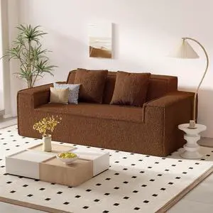 75'' Cloud Loveseat Sofa, No Assembly Required Comfy Deep Seat Couches 1 pcs for Living Room, Bedroom, Apartment(Teddy Fabric-Brown) 75'' Cloud Loveseat Sofa, No Assembly Required Comfy Deep Seat Couches 1 pcs for Living Room, Bedroom, Apartment(Teddy Fabric-Brown)
