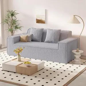 75'' Cloud Loveseat Sofa, No Assembly Required Comfy Deep Seat Couches 1 pcs for Living Room, Bedroom, Apartment(Teddy Fabric-Grey) 75'' Cloud Loveseat Sofa, No Assembly Required Comfy Deep Seat Couches 1 pcs for Living Room, Bedroom, Apartment(Teddy Fabric-Grey)