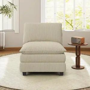 37" Single Sofa Seat, Comfy Cloud Couch Sectional Sofa, Corduroy Sleeper Deep Seat Sofas for Living Room,Bedroom and Apartment,Khaki 37" Single Sofa Seat, Comfy Cloud Couch Sectional Sofa, Corduroy Sleeper Deep Seat Sofas for Living Room,Bedroom and Apartment,Khaki