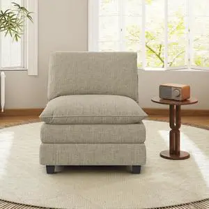 37" Single Sofa Seat,Comfy Cloud Couch Sectional Sofa, Chenille Sleeper Deep Seat Sofas for Living Room,Bedroom and Apartment,Khaki 37" Single Sofa Seat,Comfy Cloud Couch Sectional Sofa, Chenille Sleeper Deep Seat Sofas for Living Room,Bedroom and Apartment,Khaki