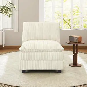 37" Single Sofa Seat,Comfy Cloud Couch Sectional Sofa, Corduroy Sleeper Deep Seat Sofas for Living Room,Bedroom and Apartment,Beige 37" Single Sofa Seat,Comfy Cloud Couch Sectional Sofa, Corduroy Sleeper Deep Seat Sofas for Living Room,Bedroom and Apartment,Beige