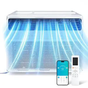 Window Air Conditioner, 10000 BTU, Smart WiFi Control with Remote, Cools up to 450 Sq Ft Window Air Conditioner, 10000 BTU, Smart WiFi Control with Remote, Cools up to 450 Sq Ft