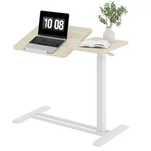 Small Rolling Overbed Table Adjustable Height with Wheels, Mobile Laptop Desk with Tilting Desktop, Portable Computer Workstation for Home Office, Classroom, Bedside, Wood Grain Small Rolling Overbed Table Adjustable Height with Wheels, Mobile Laptop Desk with Tilting Desktop, Portable Computer Workstation for Home Office, Classroom, Bedside, Wood Grain