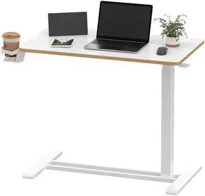 Medical Adjustable Overbed Bedside Table with Hidden Casters, Pneumatic Mobile Laptop Computer Standing Desk Cart with Tray, Hospital and Home Use(31.5" W x 17.7" D, White) Medical Adjustable Overbed Bedside Table with Hidden Casters, Pneumatic Mobile Laptop Computer Standing Desk Cart with Tray, Hospital and Home Use(31.5" W x 17.7" D, White)