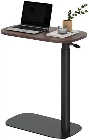 Adjustable Overbed Bedside Table Pneumatic Adjustable Height Laptop Computer Standing Desk Cart with Tray, Hospital and Home Use(23.6" W x 13.8" D, Walnut) Adjustable Overbed Bedside Table Pneumatic Adjustable Height Laptop Computer Standing Desk Cart with Tray, Hospital and Home Use(23.6" W x 13.8" D, Walnut)