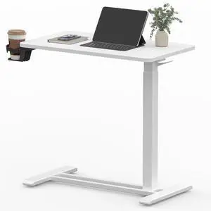 Adjustable Overbed Bedside Table Pneumatic Adjustable Height Laptop Computer Standing Desk Cart with Tray, Hospital and Home Use(23.6" W x 13.8" D,Black) Adjustable Overbed Bedside Table Pneumatic Adjustable Height Laptop Computer Standing Desk Cart with Tray, Hospital and Home Use(23.6" W x 13.8" D,Black)