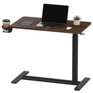 Medical Adjustable Overbed Bedside Table with Hidden Casters, Pneumatic Mobile Laptop Computer Standing Desk Cart with Tray, Hospital and Home Use(27.6" W x 15.7" D, Walnut) Medical Adjustable Overbed Bedside Table with Hidden Casters, Pneumatic Mobile Laptop Computer Standing Desk Cart with Tray, Hospital and Home Use(27.6" W x 15.7" D, Walnut)