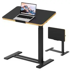 Medical Adjustable Overbed Bedside Table with Casters 90° Tilt Top Pneumatic Mobile Rolling Laptop Computer Standing Desk Cart with Tray, Hospital and Home Use(27.6" W x 15.7" D, Black) Medical Adjustable Overbed Bedside Table with Casters 90° Tilt Top Pneumatic Mobile Rolling Laptop Computer Standing Desk Cart with Tray, Hospital and Home Use(27.6" W x 15.7" D, Black)