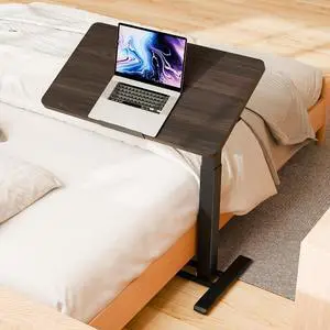 Medical Adjustable Overbed Bedside Table with Casters 90° Tilt Top Pneumatic Mobile Rolling Laptop Computer Standing Desk Cart with Tray, Hospital and Home Use(31.5" W x 17.7" D,Rustic Brown) Medical Adjustable Overbed Bedside Table with Casters 90° Tilt Top Pneumatic Mobile Rolling Laptop Computer Standing Desk Cart with Tray, Hospital and Home Use(31.5" W x 17.7" D,Rustic Brown)