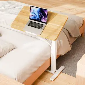 Medical Adjustable Overbed Bedside Table with Casters 90° Tilt Top Pneumatic Mobile Rolling Laptop Computer Standing Desk Cart with Tray, Hospital and Home Use(31.5" W x 17.7" D, Maple) Medical Adjustable Overbed Bedside Table with Casters 90° Tilt Top Pneumatic Mobile Rolling Laptop Computer Standing Desk Cart with Tray, Hospital and Home Use(31.5" W x 17.7" D, Maple)